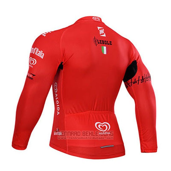 2015 Fahrradbekleidung Giro D'italien Rot Trikot Langarm und Tragerhose